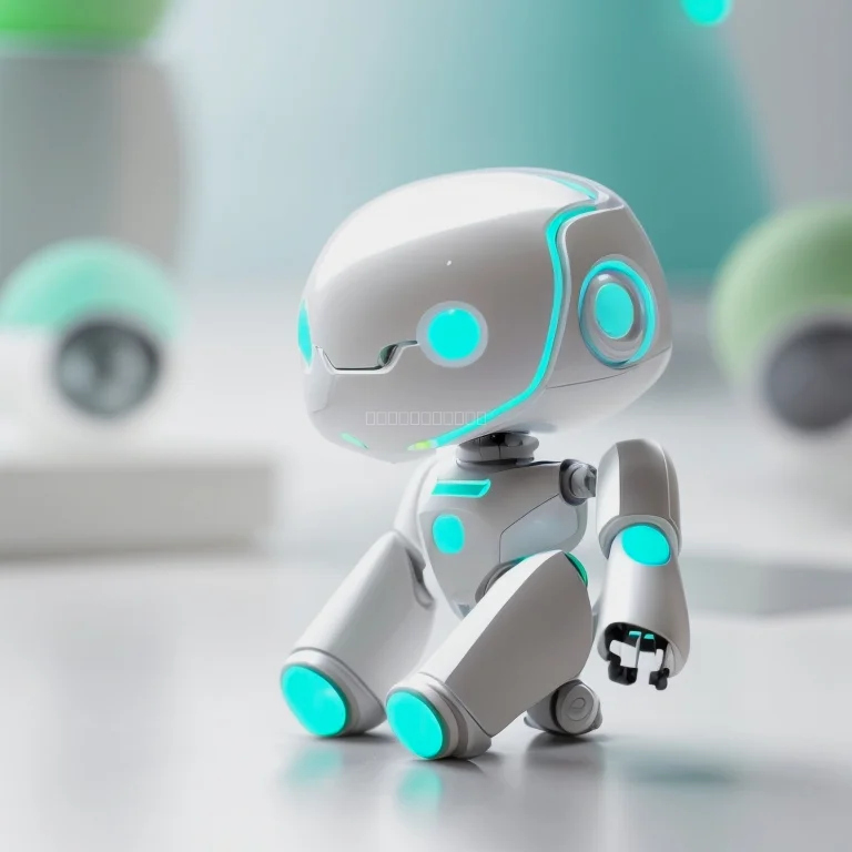 Kind und Roboter spielen zusammen